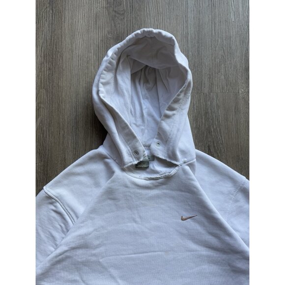 Vintage Y2K Nike Mini Swoosh White Hoodie Sweater Streetwear Sports Hype Medium - Picture 3 of 16